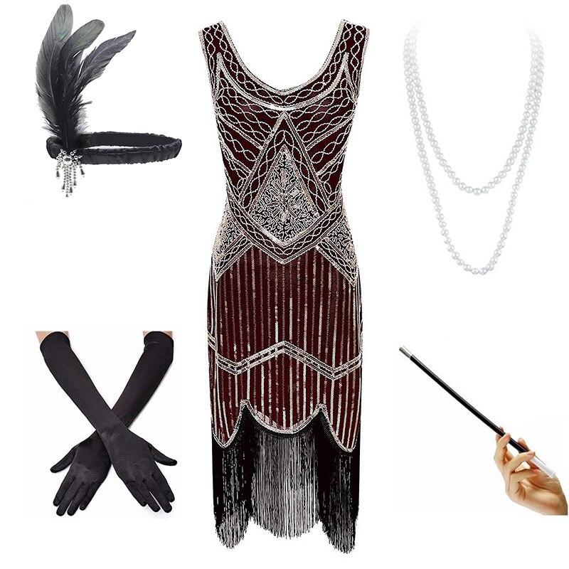 20'er Vintage Bourgogne Kjole