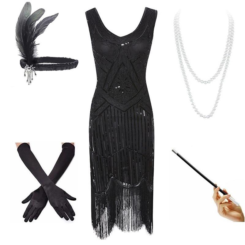 20'er Vintage Sort Kjole