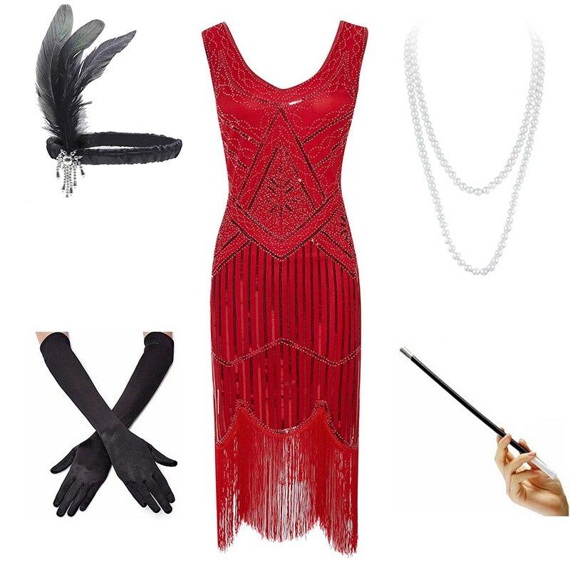 20'er Vintage Rød Kjole