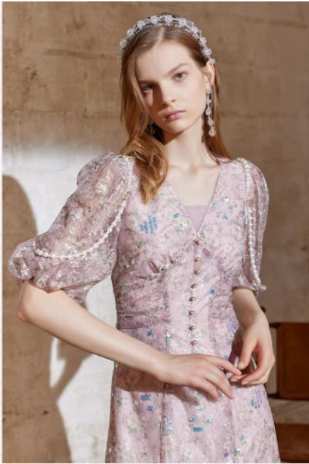 Klassisk 40'er 50'er Kjole Pink