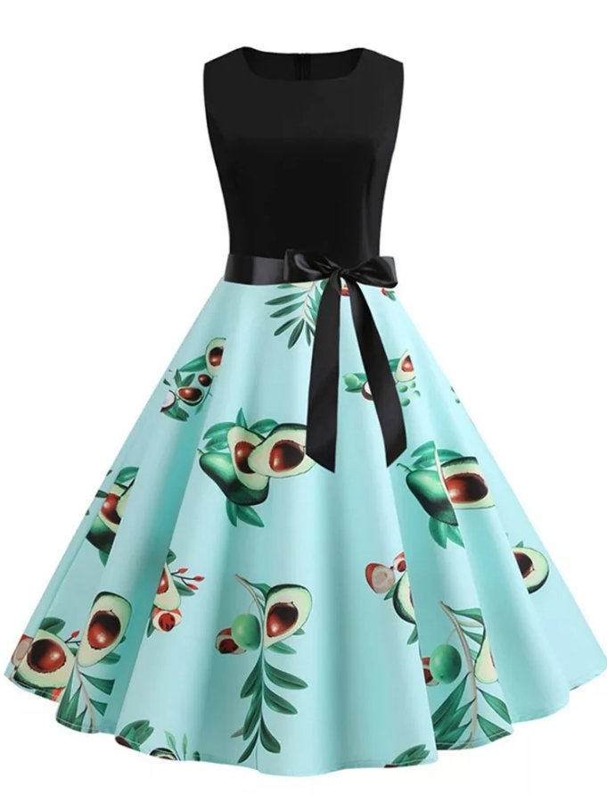 Pastelblå 50'er Kjole