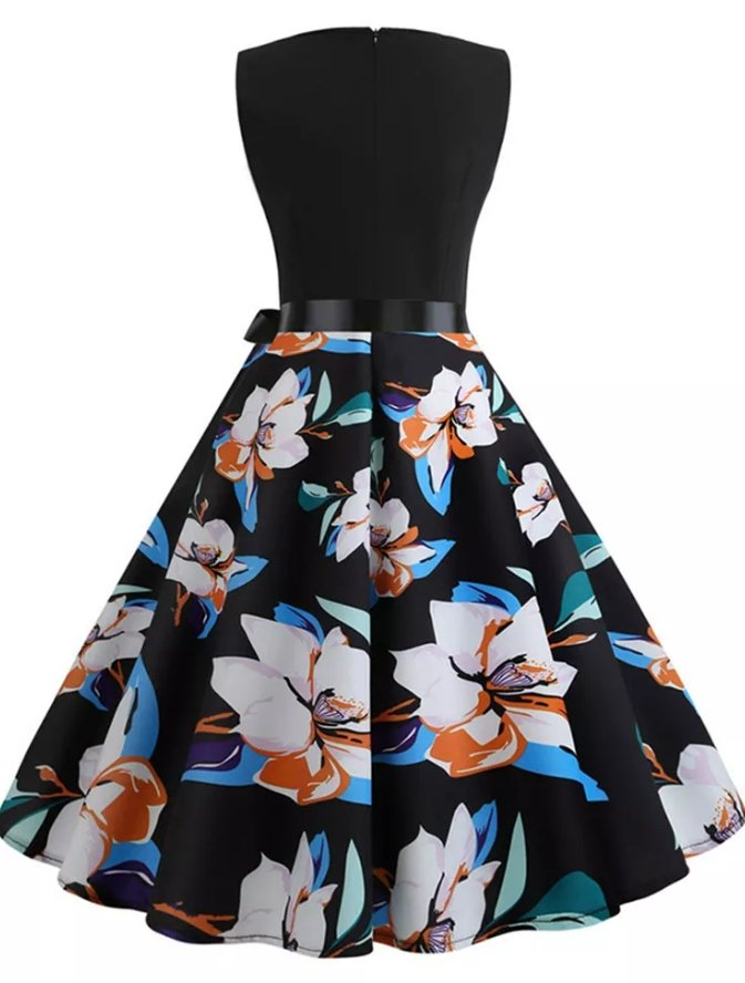 50'er Pin Up Blomsterkjole