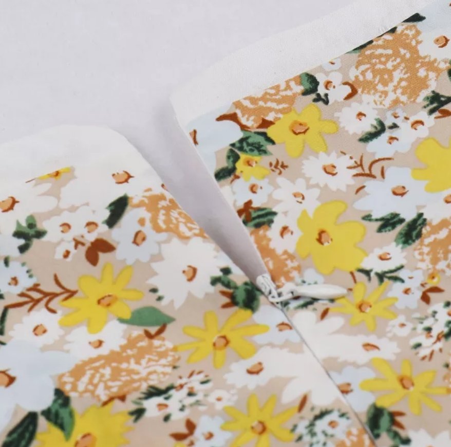 50'er Pin Up Kjole Gule Blomster