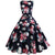 50'er Pin Up Kjole Polka Dots Blomster