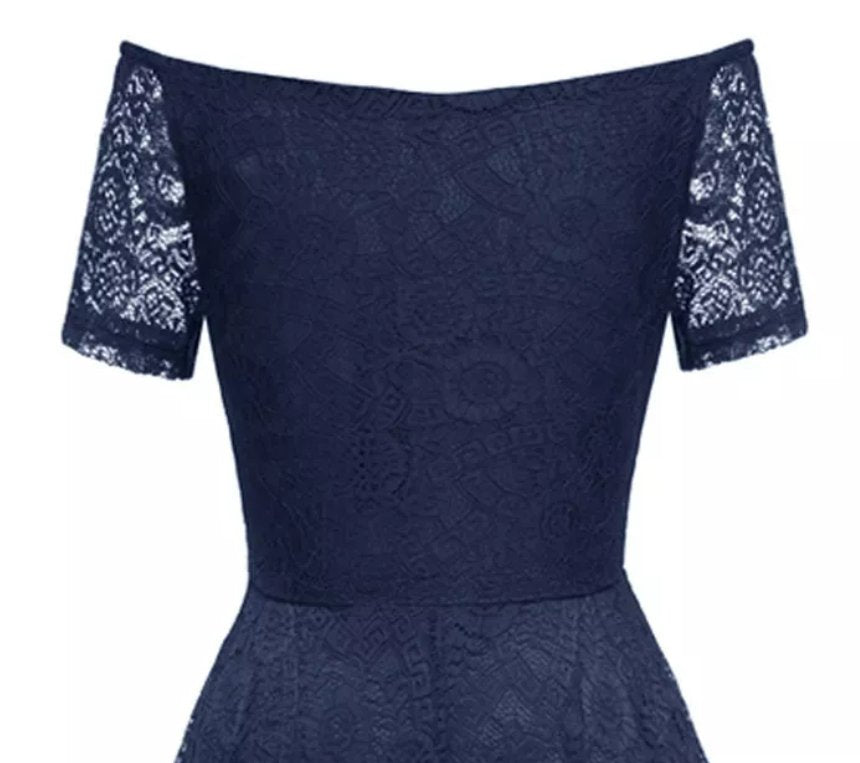 60'er Marineblå Aftenkjole