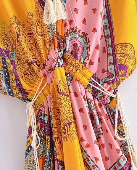 70'er Kortærmet Kjole