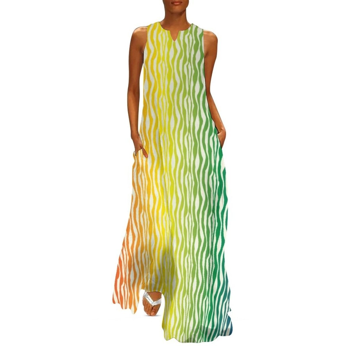 Farverig Vintage 70'er Kjole