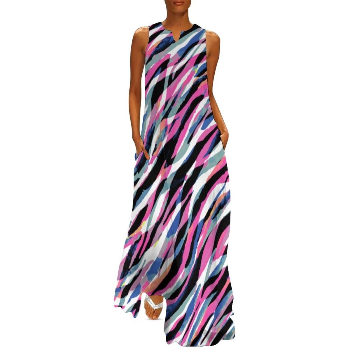 Vintage Flowy Kjole Fra 70'erne