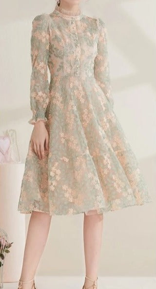 40'er Kjole Blonde Vintage Chic Grå