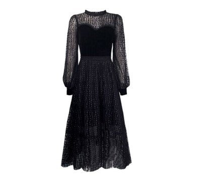 40'er Vintage Chic Blondekjole Sort
