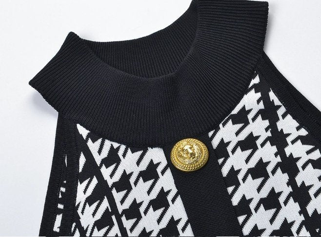 40'er Grå Kjole Plisseret Nederdel