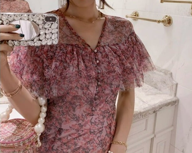 Sexet Lyserød 40'er Kjole