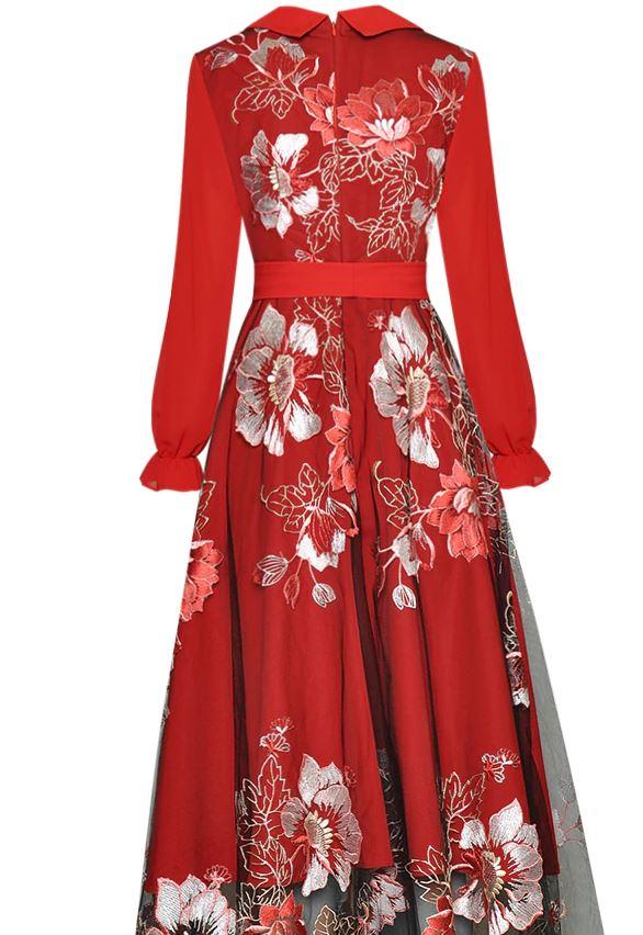 40'er Rød Og Hvid Kjole