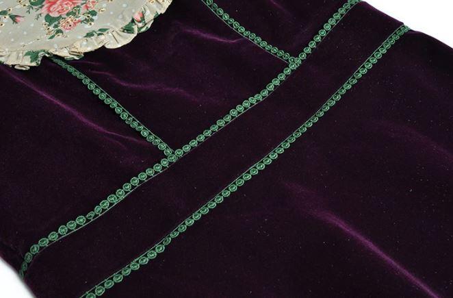 40'er Blomstret Fløjlskjole