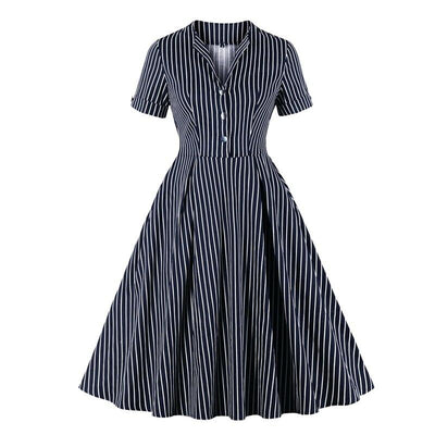 50'er Vintage Marineblå Kjole