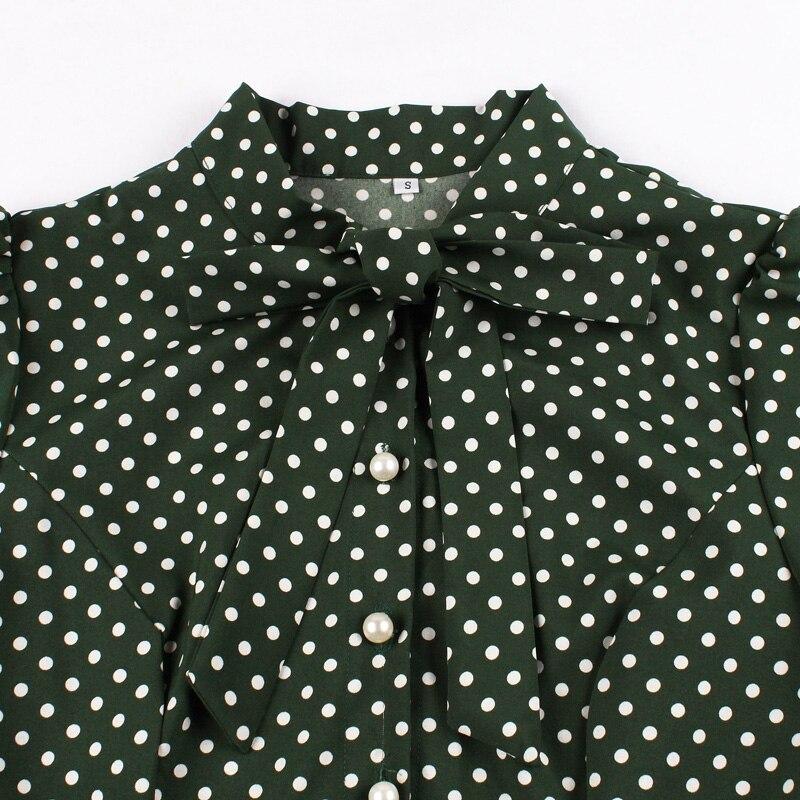 50'er Vintage Grøn Polka Dot Kjole