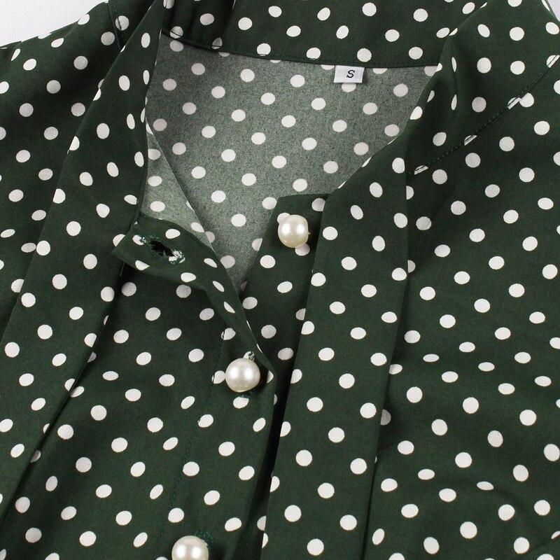 50'er Vintage Grøn Polka Dot Kjole