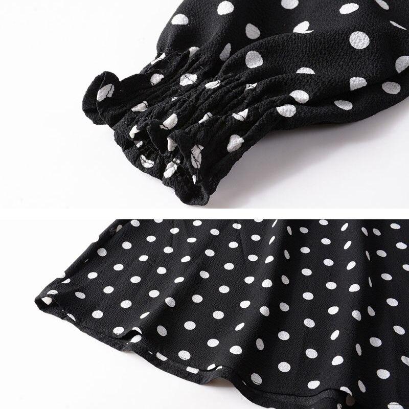 60'er Elastisk Polka Dot Kjole