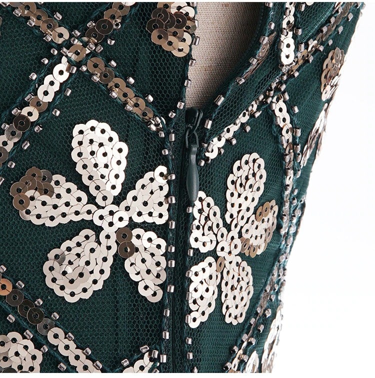 20'er Charleston Kjole - Grøn & Guld