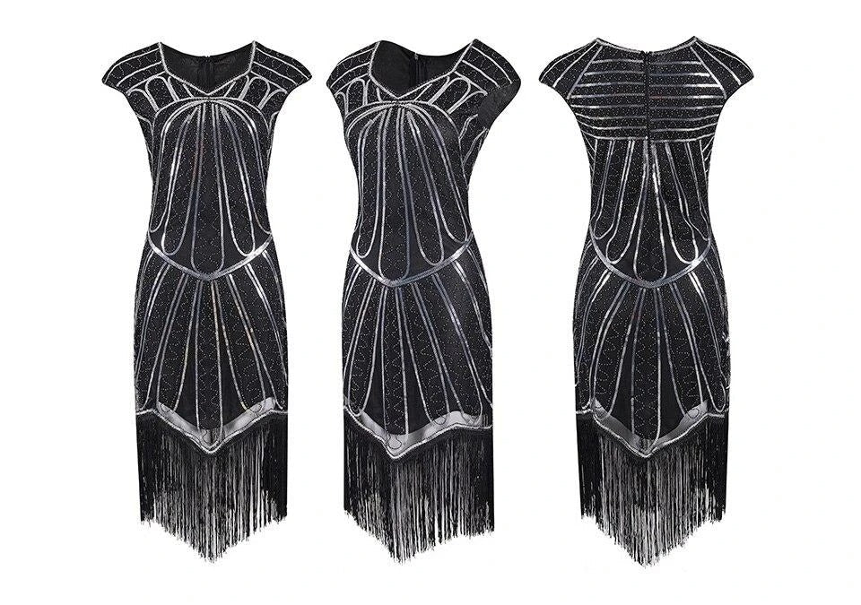 20'er Charleston Kjole Sølv