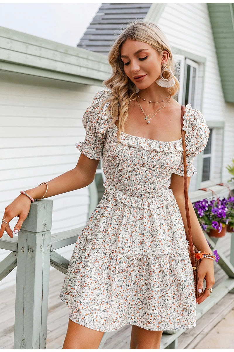 Vintage Kjole Med Firkantet Krave