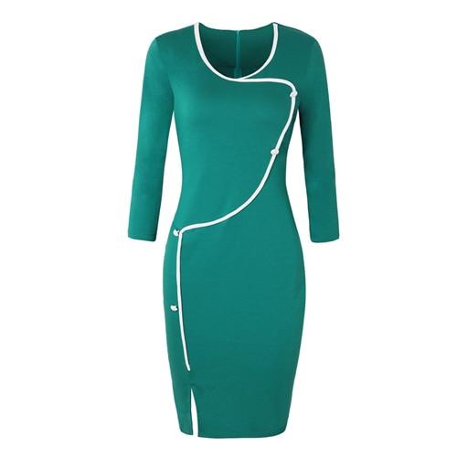 60'er Pencil Dress Grøn