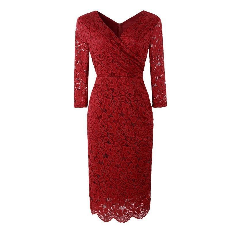 Vintage 50'er Pencil Dress Bourgogne