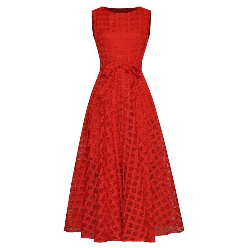 Vintage Rød Balkjole