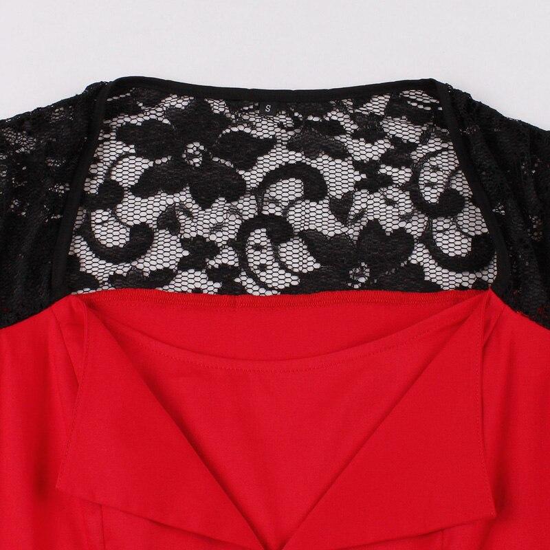 Vintage Rockabilly Rød Aftenkjole