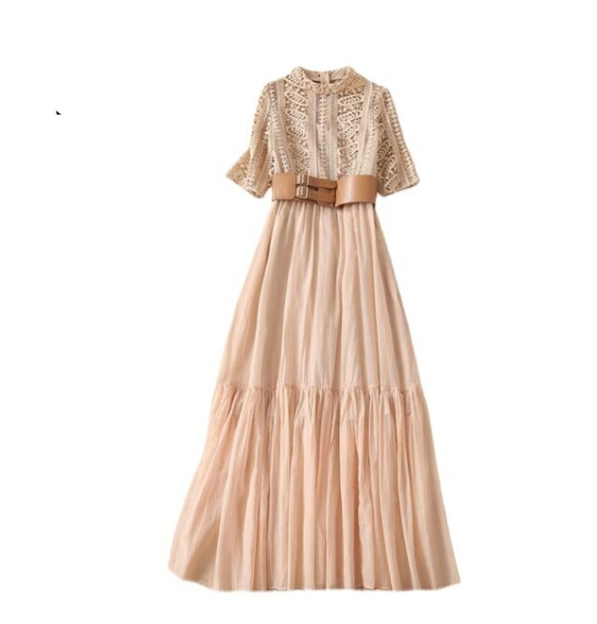 Vintage Lyserød Blondekjole