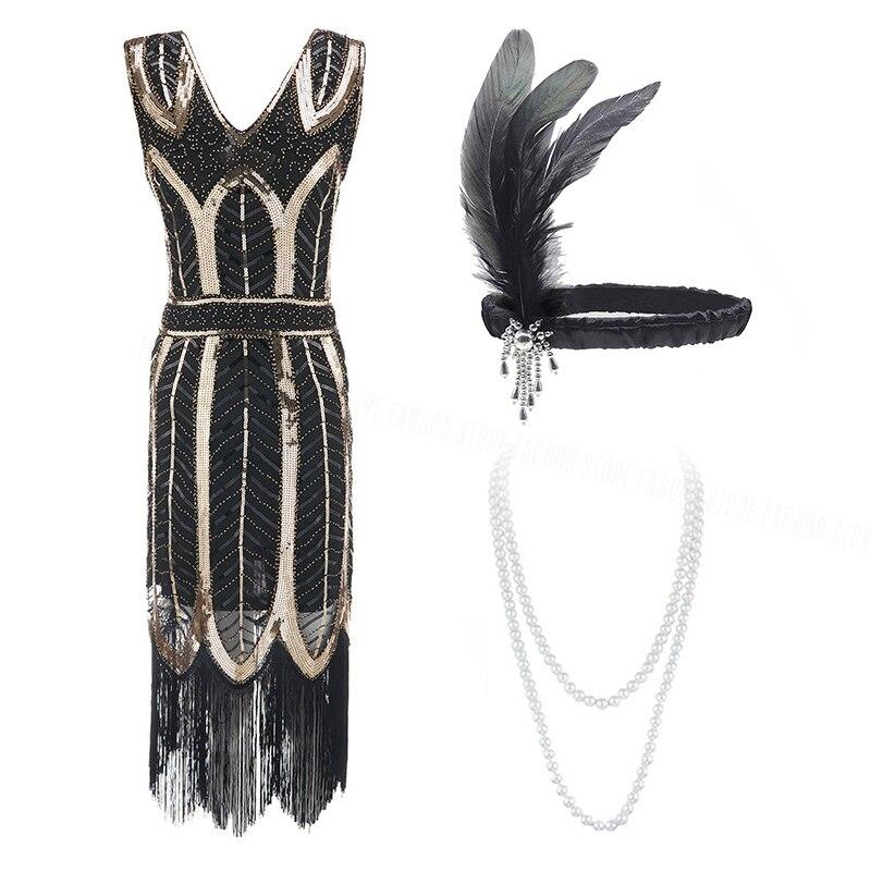 Guld 20'er 30'er Kjole