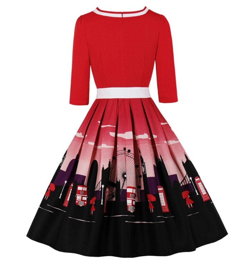 Plus Size 50'er Kjole London