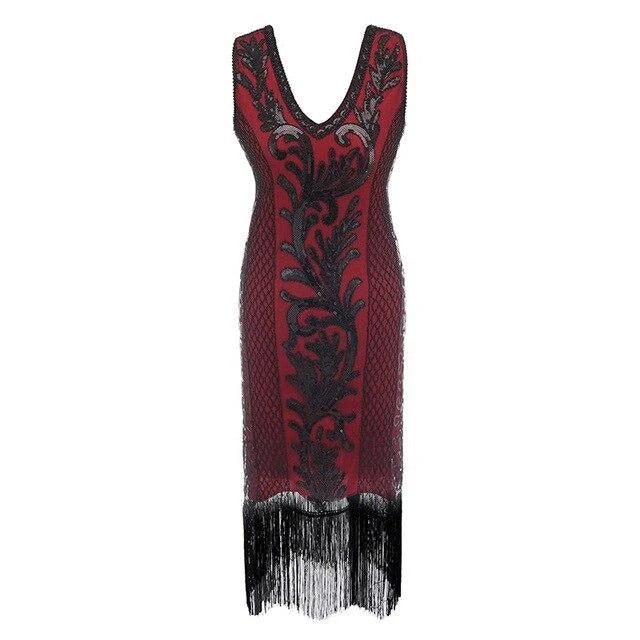 Rød Og Sort Gatsby Spirit Dress