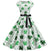 Vintage Hvid Polka Dot Flower Flared Kjole