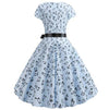 Vintage Music Blue Flared Kjole