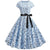 Vintage Music Blue Flared Kjole