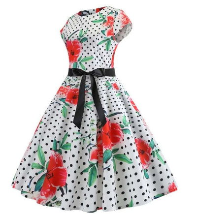 Vintage Poppies Flared Kjole