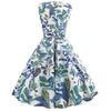 Vintage Blue Flowers Flared Kjole