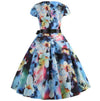 Vintage Pastel Flowers Flared Kjole
