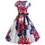 Vintage Blusset Kjole Med Store Blomster