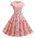 Vintage Pink Floral Flared Kjole