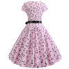 Vintage Flared Kjole Pink Musik