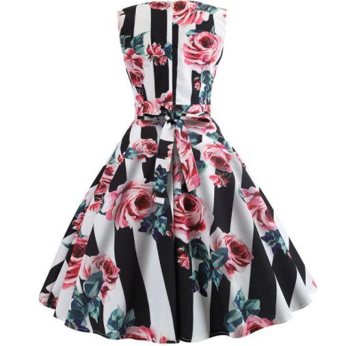 Vintage Roses Flared Kjole