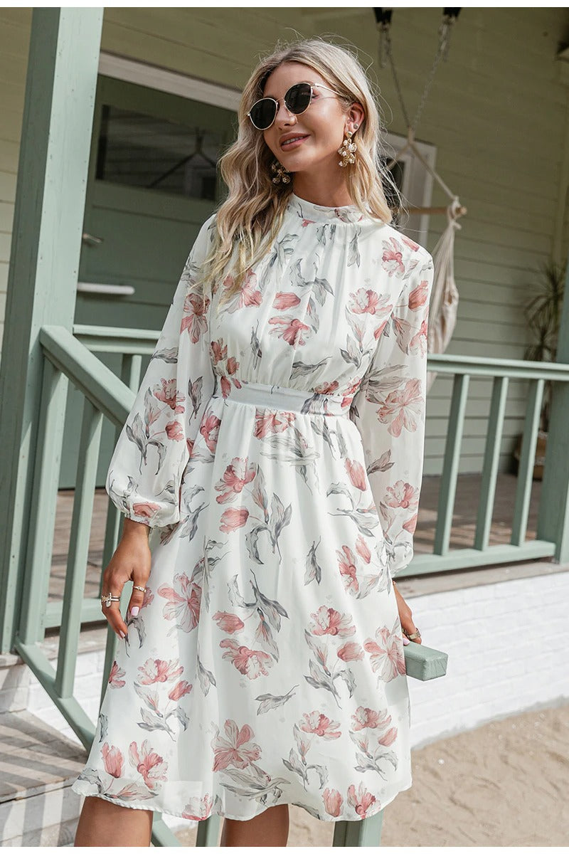 Vintage Pink Blomsterkjole