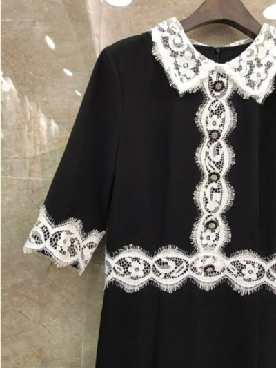 Vintage Sort Skede Kjole