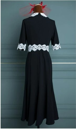 Vintage Sort Skede Kjole