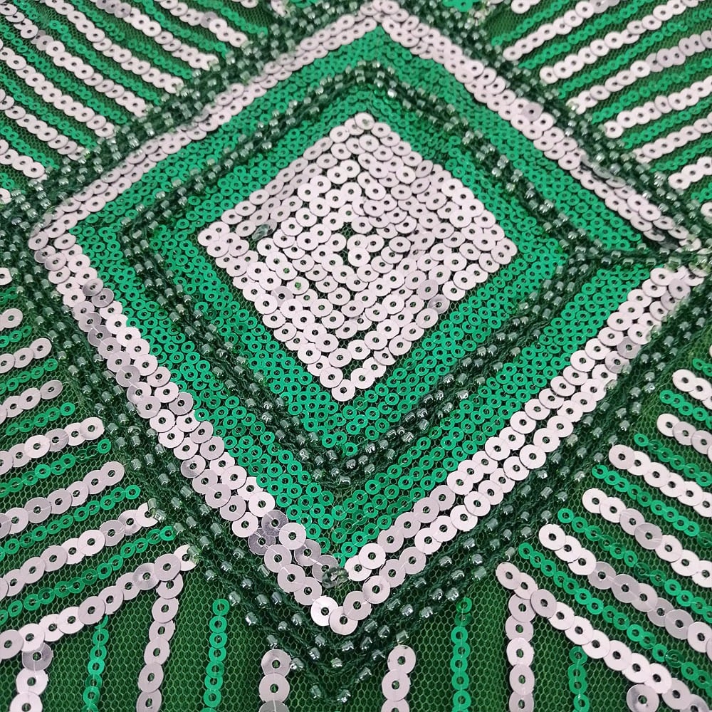 Grøn Kort Gatsby Kjole