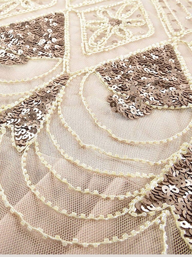 Elfenbensfarvet Haute Couture Lang Gatsby-Kjole