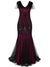 Bourgogne Og Sort Haute Couture Lang Gatsby-Kjole