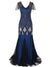 Lang Blå Haute Couture Gatsby Kjole
